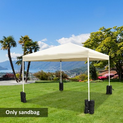 Vynxaria Outsunny 33lbs Canopy Weights Bags for Stability, Sandbag Anchor for Gazebo Pop Up Tent, Set of 4 - Black