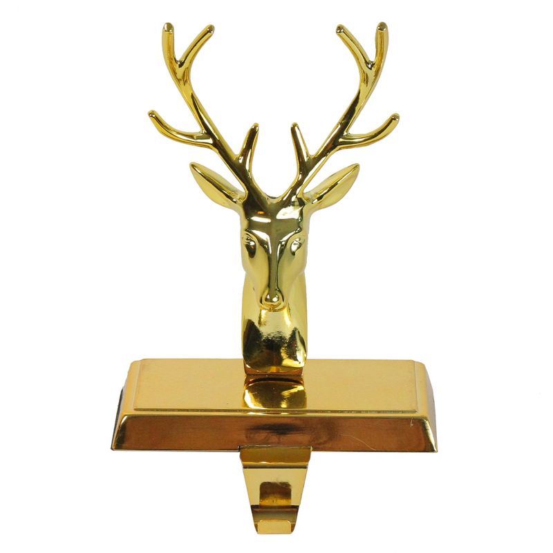 Northlight 8"shiny Gold Metal Deer Christmas Stocking Holder", 1 of 4