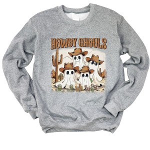 Simply Sage Market Women's Graphic Sweatshirt Howdy Ghouls Desert - 1 of 4