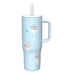 Zak Designs Stitch 30oz Stainless Steel Vacuum Sutton Slim Straw Tumbler with Handle - 1 of 4
