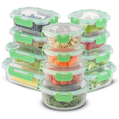 Joyful By Joyjolt 24 Piece Glass Food Storage Containers With Leakproof  Lids Set - Black : Target