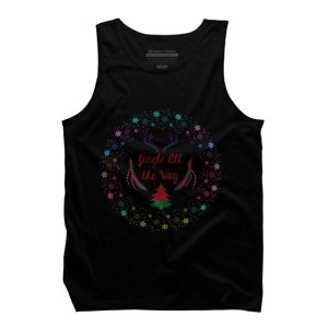 Men's Design By Humans Christmas Jingle All The Way Snowflake Circle By famenxt Tank Top - 1 of 4