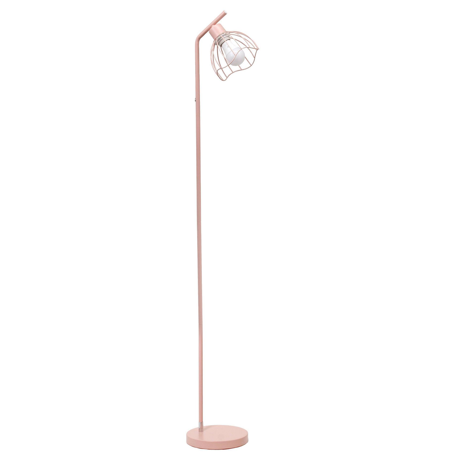 Simple Designs Sleek Essentials Industrial Floor Lamp Pink