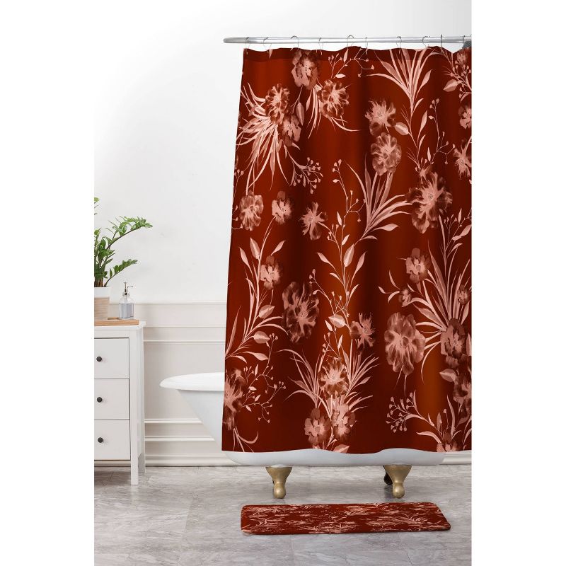 Gabriela Fuente Holiday Floral Shower Curtain Red - Deny Designs, 4 of 5