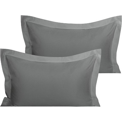 2 Pack Organic Cotton Pillow Shams, Sateen Weave Oxford Pillowcases - NTBAY
