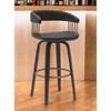 HomeRoots 31" Black Faux Leather Swivel Bar Height Bar Chair - 2 of 4