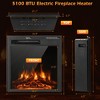 Costway 22.5'' Electric Fireplace Heater Inserts Recessed Ultra Thin Log Flame 1500W - 4 of 4