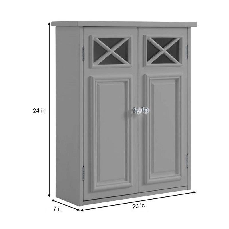 Teamson Home Dawson Two-Door Removable Wall Cabinet, Gray, 4 of 8