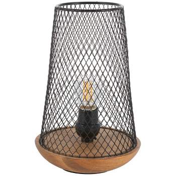 Haynes 10" Table Lamp - Black/Natural Wood - Safavieh.