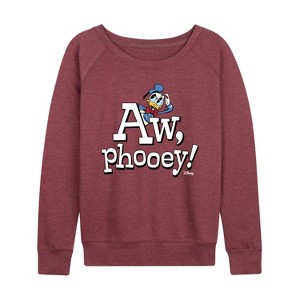 Women's - Disney - Donald Duck Lightweight French Terry Wide Neck Long Sleeve Shirt - 1 of 4