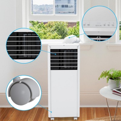 8000 BTU White Portable Air Conditioner with Remote Control