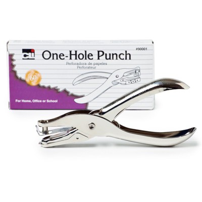 Charles Leonard 1 Hole Paper Punch, 30 Sheet Capacity, Silver (Case of 15)