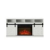 Wooakway 58"L 29.4"H 15.4"D Electric Fireplace TV Stand Console with Barn Door Design Overheating Protection Closed Storage Cabinet for TVs up to 65" - 4 of 4