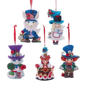 Kurt Adler Alice In Wonderland Wooden Character Ornaments 5-Piece Box Set - 1 of 1