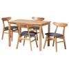 Baxton Studio Norwin Mid-Century Grey Fabric and Natural Brown Finished Wood 5-Piece Dining Set - 2 of 4