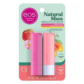 eos Natural Shea Lip Balm Sticks - Mango Melonade & Honey Apple - 0.28oz/2pk