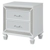 Vynxaria Modern 2-Drawer Wood Nightstand, White Finish, Crystal & Mirror Frame Accents, Metal Slides/Handles, Felt-Lined Top Drawers (Ball Bearings) - 3 of 4
