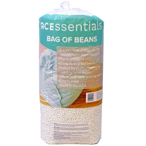 ACEssentials Polystrene Bean Refill for Crafts and Filler for Bean Bag  Chairs, 50 liters, 2 cubic feet 