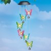 Collections Etc Solar Powered Butterfly and Bell Hanging Garden Mobile Green - 2 of 2