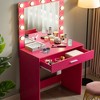 NicBex Vanity Desk with Mirror Small Vanity with Mirror, Compact Makeup Vanity Dressing Table with 2 Drawers and 2 Level Storage for Apartment - 4 of 4