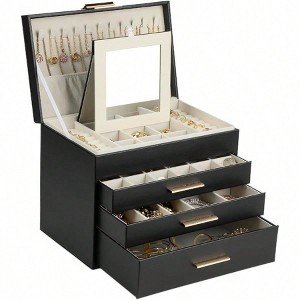Chic Womens Jewelry Box, Popular Styles 11 Necklace Hangers on Lids - 1 of 4
