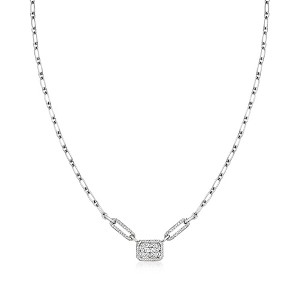 Ross-Simons 0.50 ct. t.w. Diamond Cluster Necklace in Sterling Silver - 1 of 4