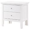 HomeStock White Nightstand 24x24x16 with Two Drawers, Sleek Transitional Bedside Table with Ample Storage and Modern Clean Finish - 3 of 4