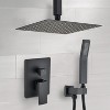 PROOX 2-Handle 2-Spray Square High Pressure Shower Faucet with 10" Ceiling Shower Head in Matte Black (Valve Included) - 2 of 4