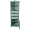 TiramisuBest Green Triangle Tall Cabinet with 3 Drawers and Adjustable Shelves for Bathroom, Kitchen or Living Room, MDF Board with Painted Finish - 3 of 4