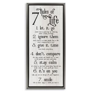 Stupell Industries Rules Of Life Motivating List Floating Frame Canvas Art - 1 of 4