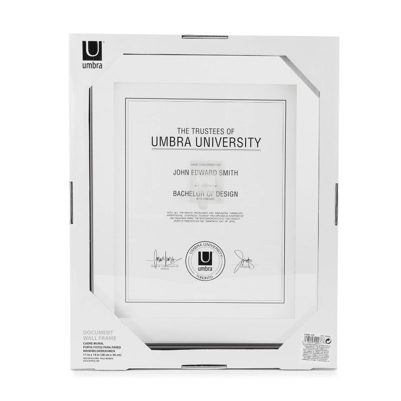 8.5&#34; x 11&#34; Matted to 11&#34; x 14&#34; Document Frame Black - Umbra, 2 of 16