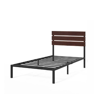 Figari Bamboo and Metal Platform Bed Frame Coffee Bean - Zinus - 1 of 4