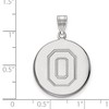 Black Bow Jewelry 10k White Gold Ohio State Buckeyes NCAA Large Pendant - 2 of 3