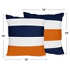Sweet Jojo Designs Decorative Throw Pillows 18in. Stripe Navy Blue and Orange 2pc - 4 of 4