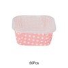 Unique Bargains Cupcake Liners Pattern Square Cup Disposable Laminated Paper 3.35"x3.35"x1.38" 50 Pcs - 4 of 4