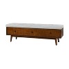 Crystal Upholstered Mid-century Flip Top Storage Bench with Storage Organizer and Decorative Drawers  | ARTFUL LIVING DESIGN - 2 of 4