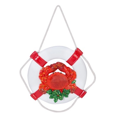 Beachcombers Life Ring with Crab Christmas Ornament