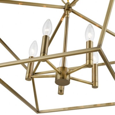 Casual Vibe Mini 5-Light Chandelier in Antique Brass