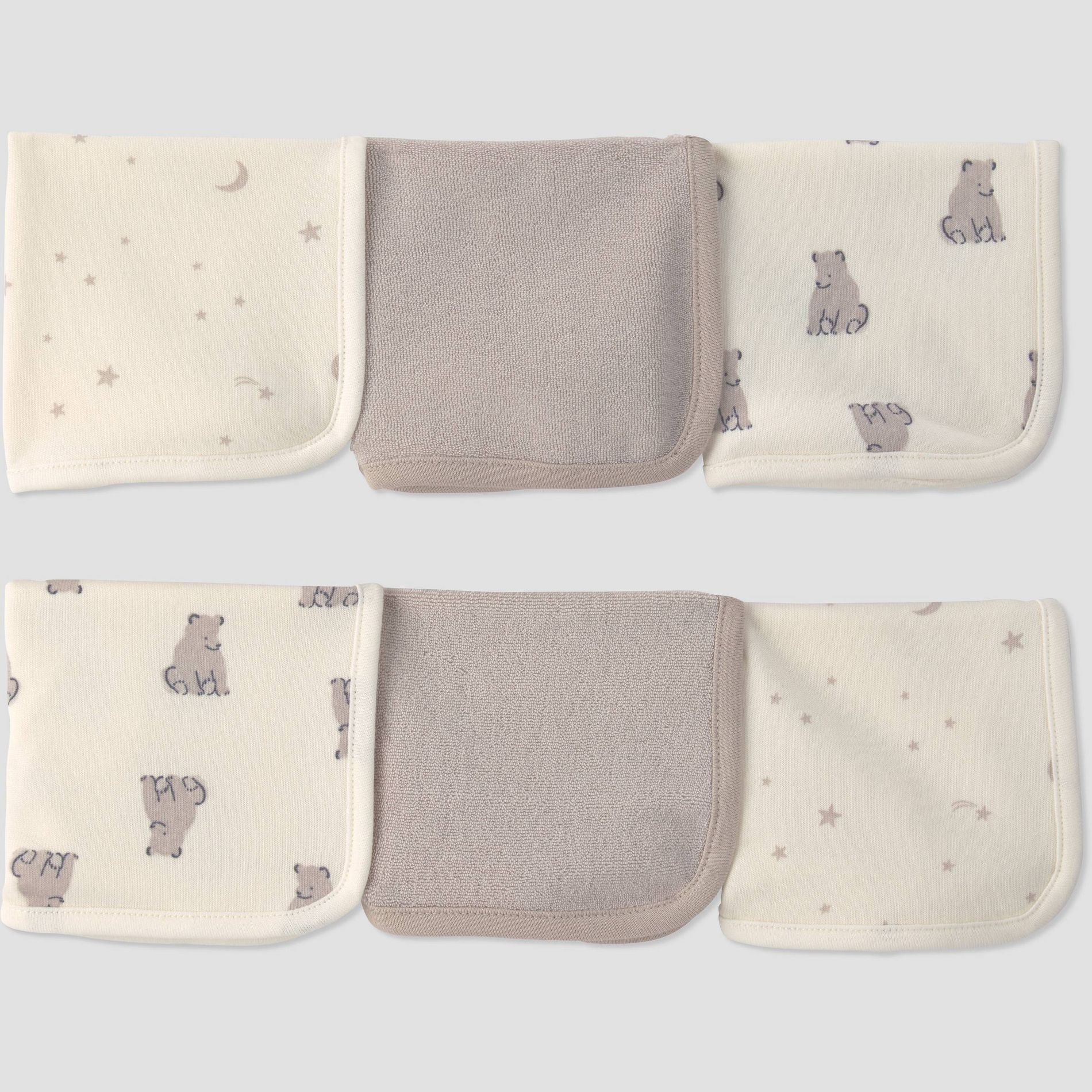 Carter's Just One You® Baby 6pk Washcloth - Brown Bear
