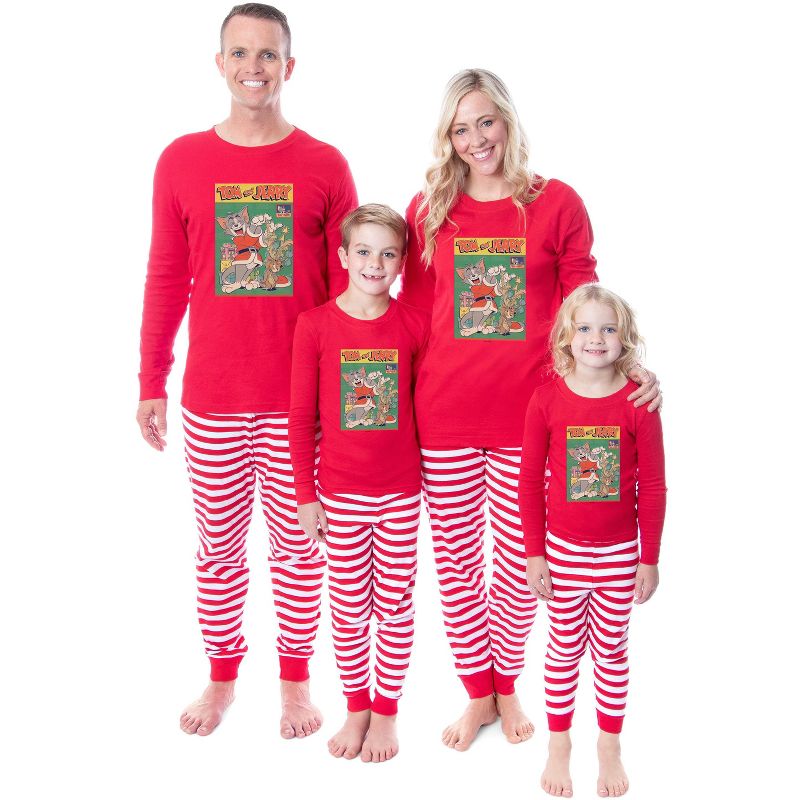 Tom And Jerry Christmas Santa Sleep Tight Fit Family Pajama Set, 1 of 5