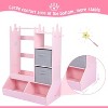 Kids Play Dress-Up Armoire, Girls Wardrobe with Lighted Mirror, Clothing Rack & Storage Bins, Dress-Up Organizer for Bedroom/Playroom - 2 of 4