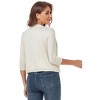 Women's 3/4 Sleeve Cropped Cardigan Sweaters Open Front Hollow Out Knit Bolero Shrugs - 4 of 4