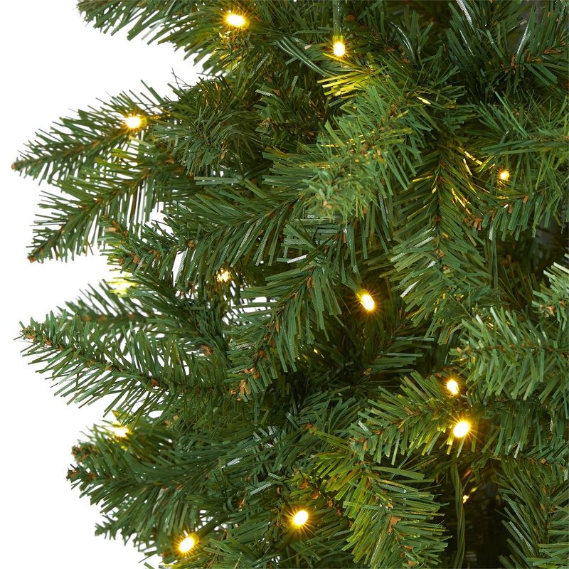 Nearly Natural Pre-Lit LED Slim Green Mountain Pine Artificial Christmas Tree Clear Lights, 3 of 12