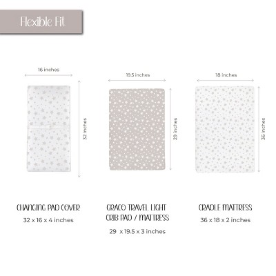 Tan and White Star Jersey Cotton Baby Changing Pad Cover Set