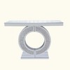 KIGFTSOD O Shaped Mirror Console Table with Crystal Décor, Handicrafts Mirror Glass Table for Hallway, Living Room - 4 of 4