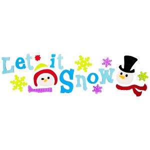 Northlight 21-Piece Let It Snow Santa and Snowman Gel Christmas Window Clings - 1 of 4