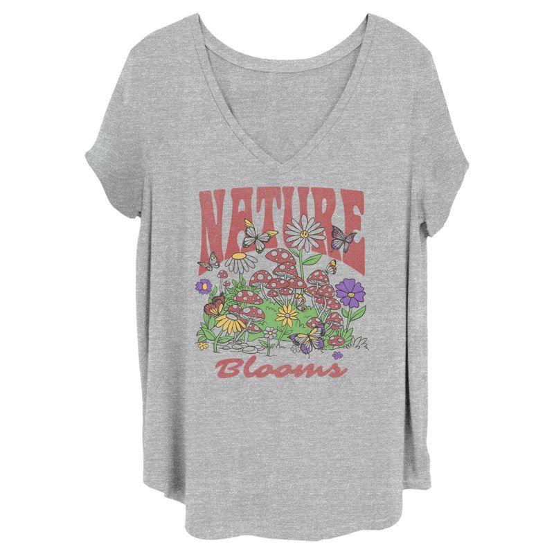 Juniors Womens Lost Gods Nature Blooms T-Shirt, 1 of 5