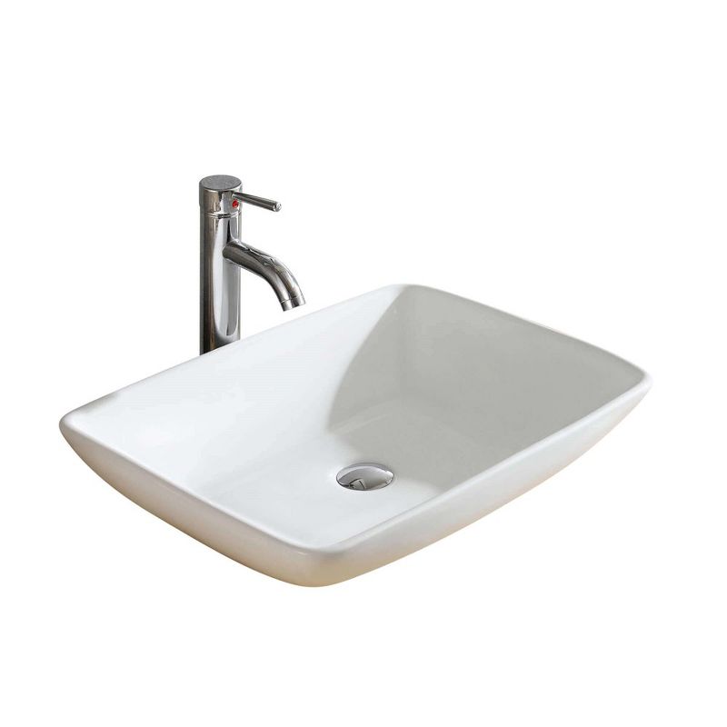 Fine Fixtures Rectangular Vessel Bathroom Sink Vitreous China, 3 of 9