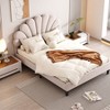 NicBex Full/Queen Upholstered Platform Bed Frame with Flower Pattern Velvet Headboard,Solid Wood Slats Support,No Box Spring Needed,Easy Assembly - 3 of 4