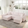 106" U-Shaped 5-Seater Modular Sofa with Storage Ottoman,Light Pink Removable Covers and Soft Foam for Living Room-Baofuwish - 2 of 4